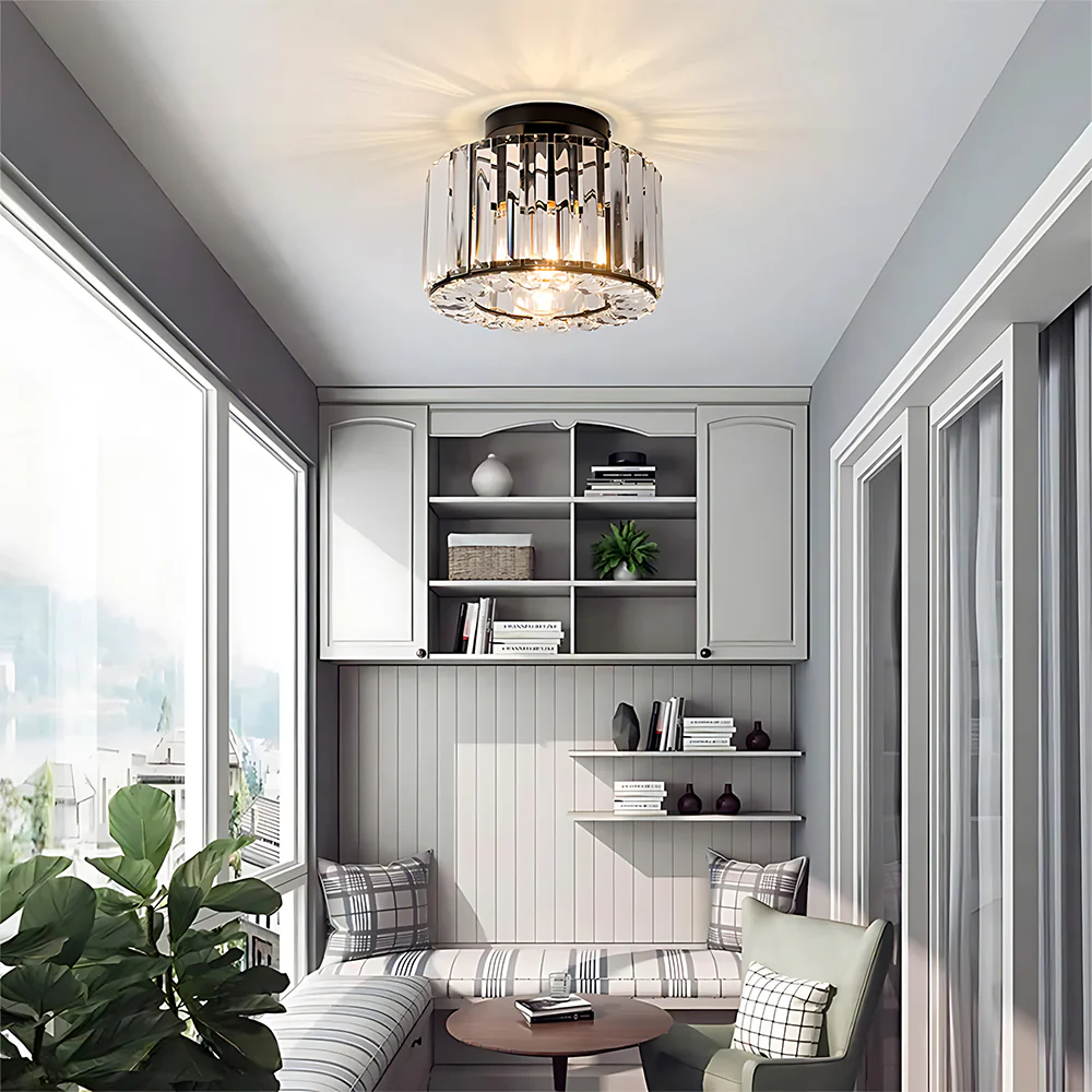 Modern Crystals Semi Flush Mount Ceiling Light for Hallway - Image 4