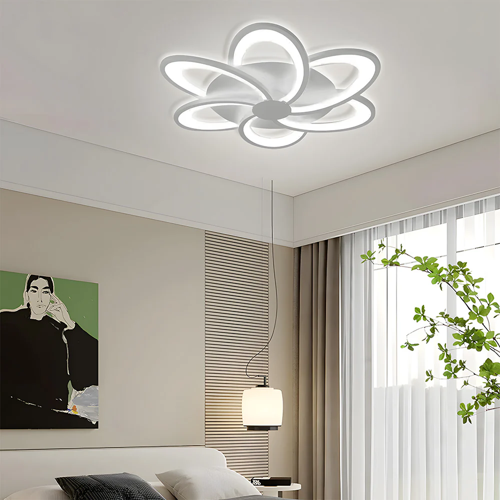 Modern Design Flower Shape White Bedroom Ceiling Light - Image 4