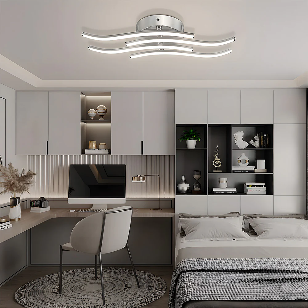 Modern Design Silver LED Living Room Ceiling Lights - Image 2