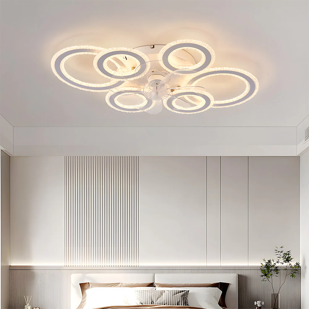 Modern Dimmable DC Motor LED Ceiling Fan with Light for Living Room Bedroom - Image 7