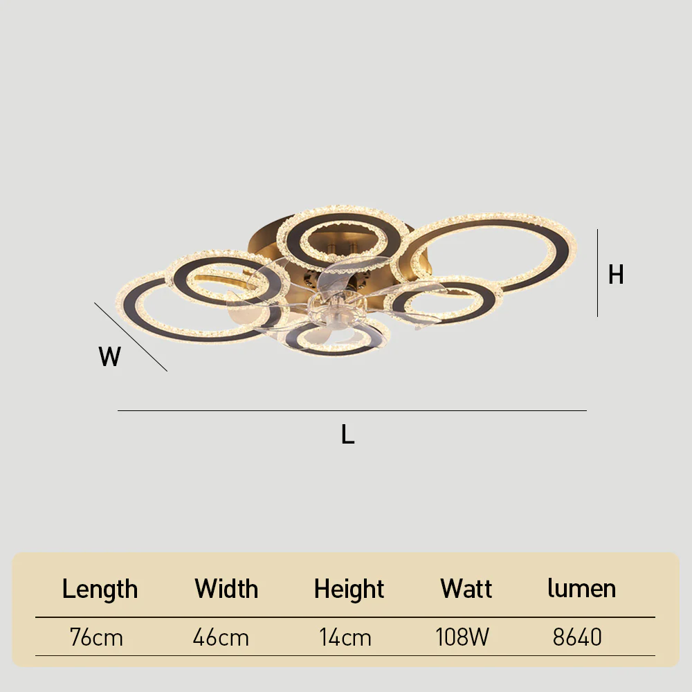 Modern Dimmable DC Motor LED Ceiling Fan with Light for Living Room Bedroom - Image 9