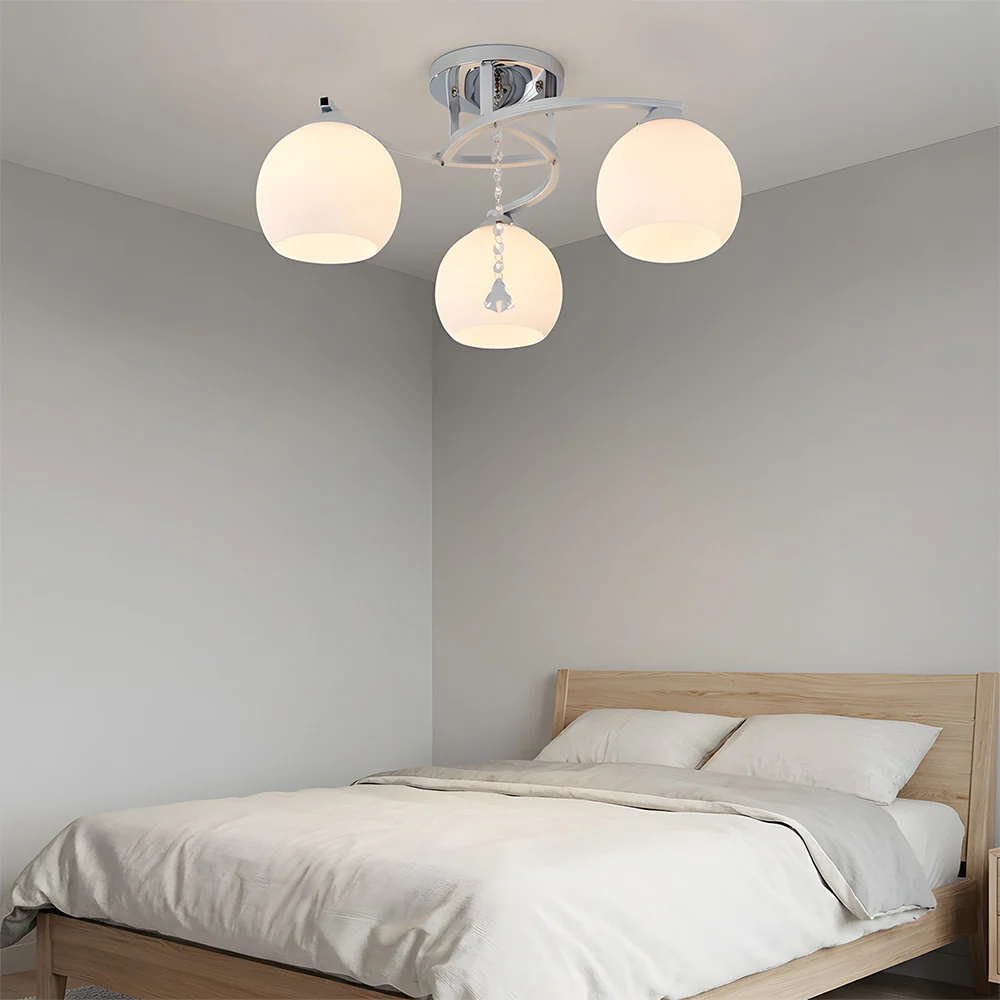 Modern Glass Ball Shade 3/5-Light Semi Flush Ceiling Lights for Living Room - Image 2