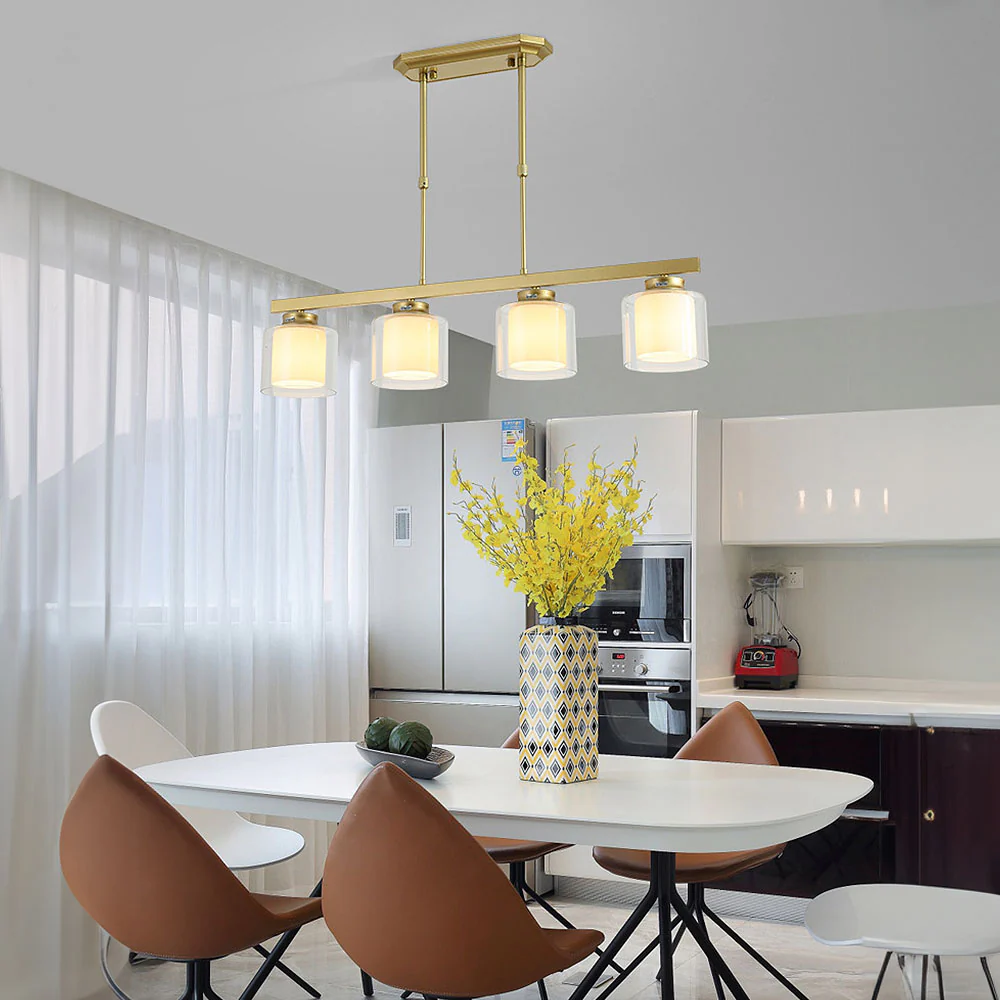 Modern Glass Kitchen Island Adjustable Height Ceiling Lights - Image 4