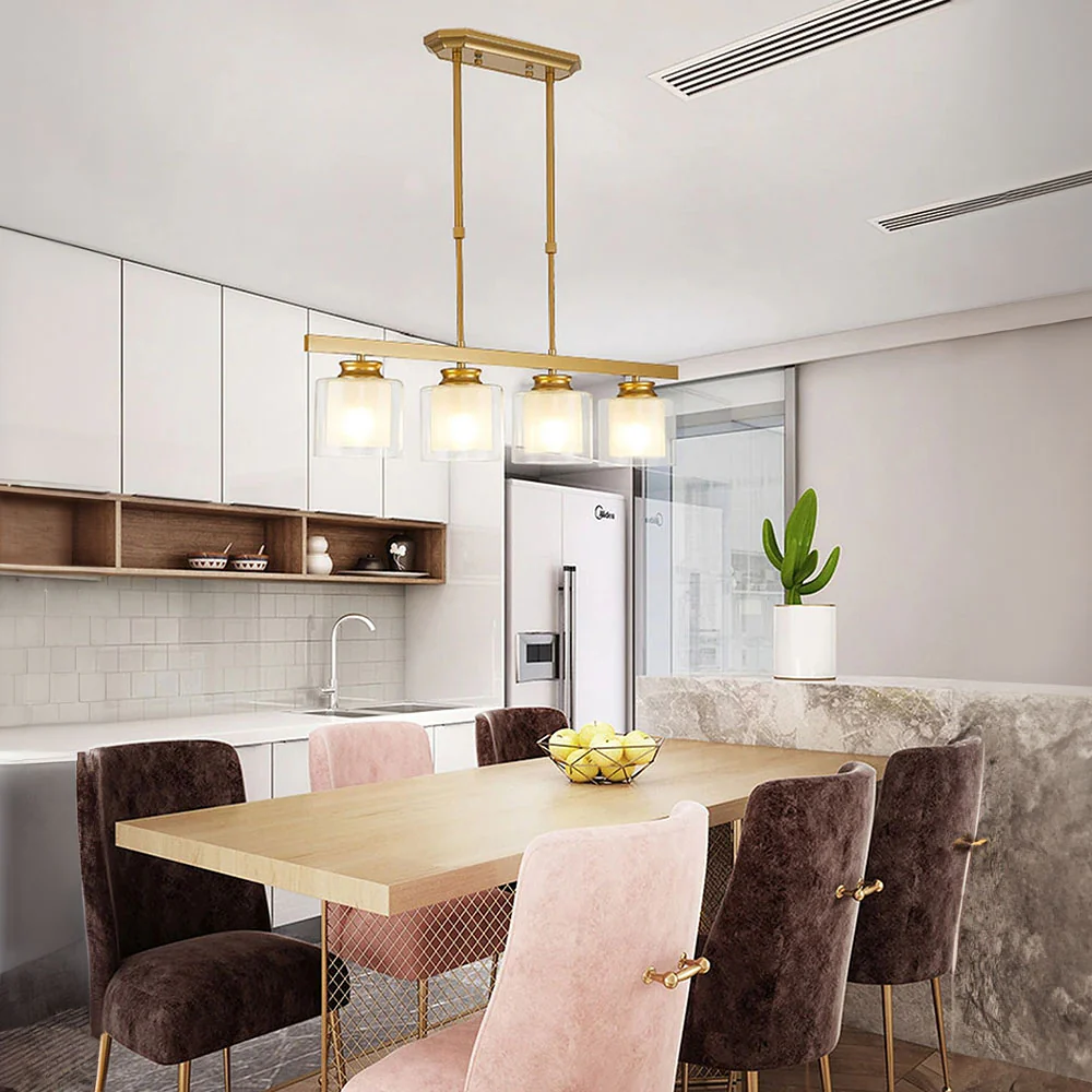 Modern Glass Kitchen Island Adjustable Height Ceiling Lights - Image 7