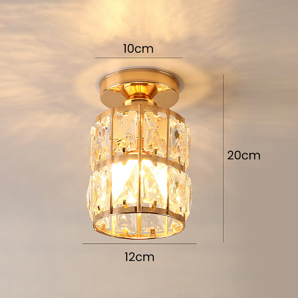 Modern Gold Glass Semi-Flush Hallway Light Fixture - Image 13