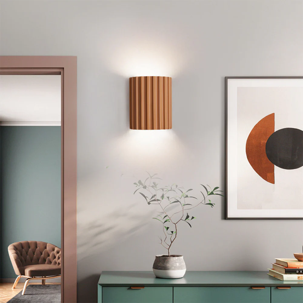 Modern Half-Circle Resin Wall Sconce For Living Room - Image 11