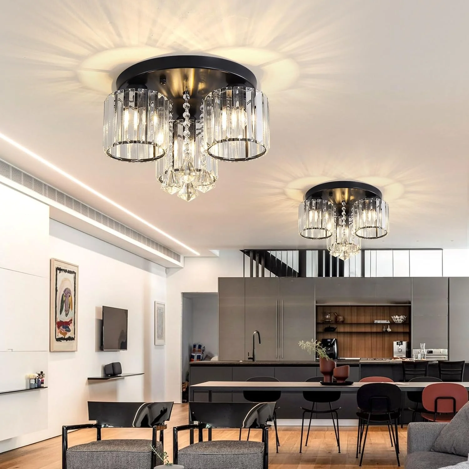 Modern Black Hallway Flush Ceiling Lights - Image 34