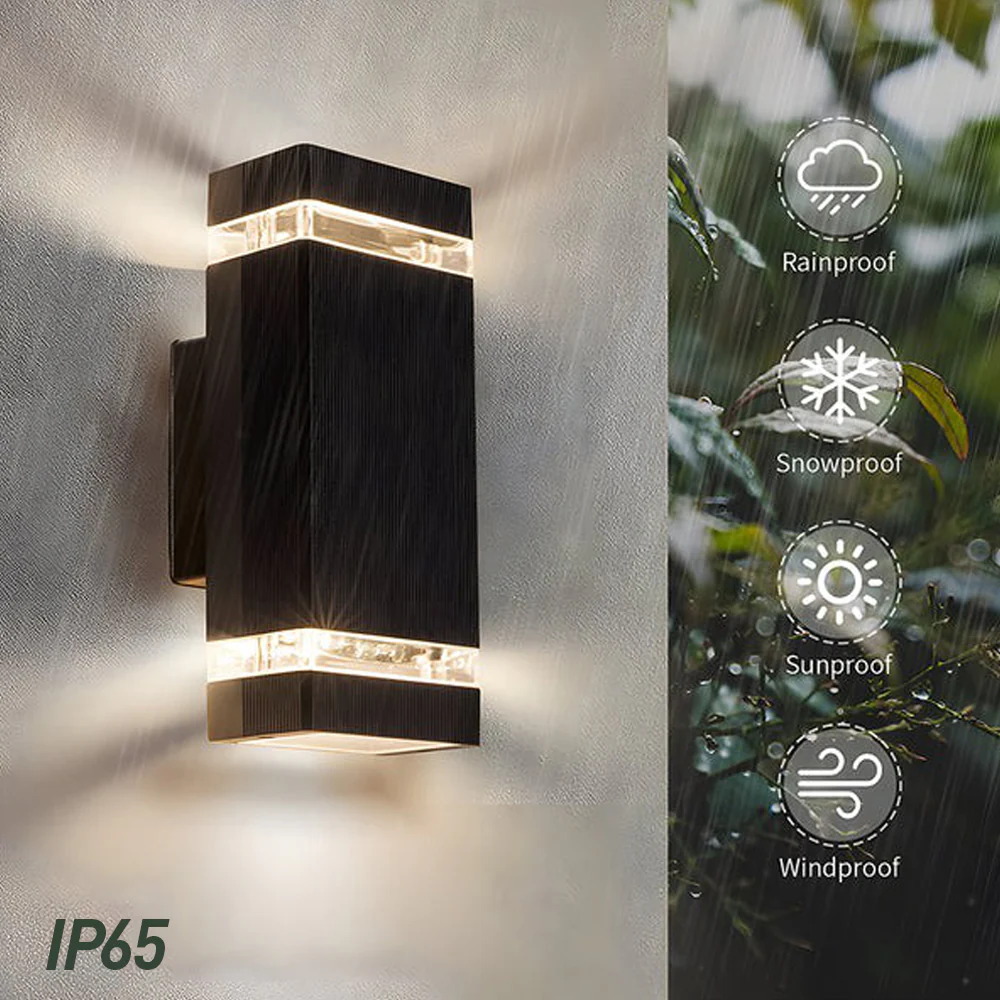 Modern IP65 Black Up Down Outdoor Wall Light - Image 6