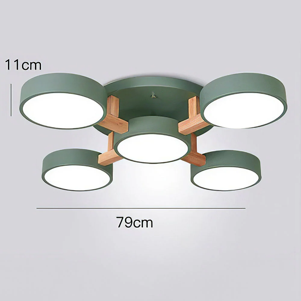 Modern Iron Wood LED Bedroom Ceiling Light - Image 11