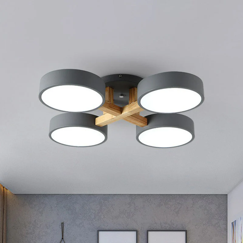 Modern Iron Wood LED Bedroom Ceiling Light - Image 17