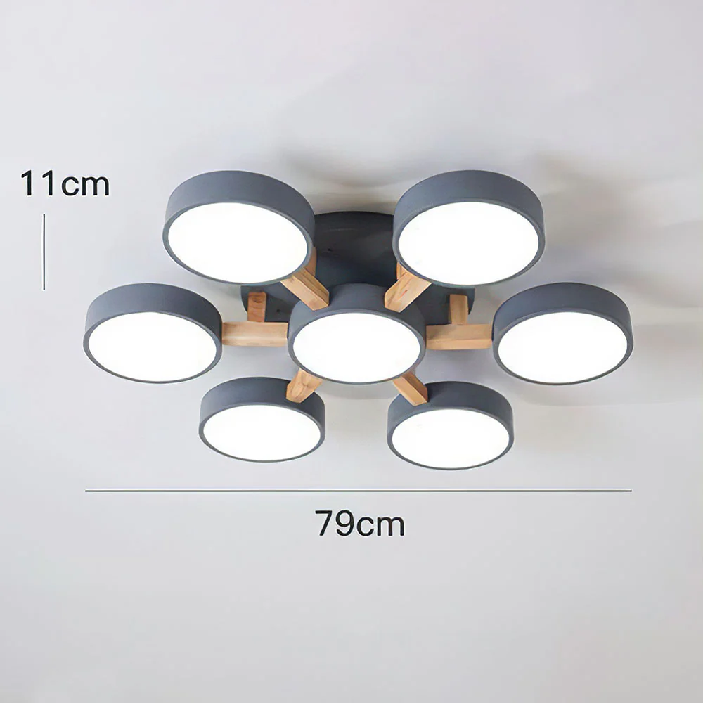 Modern Iron Wood LED Bedroom Ceiling Light - Image 25