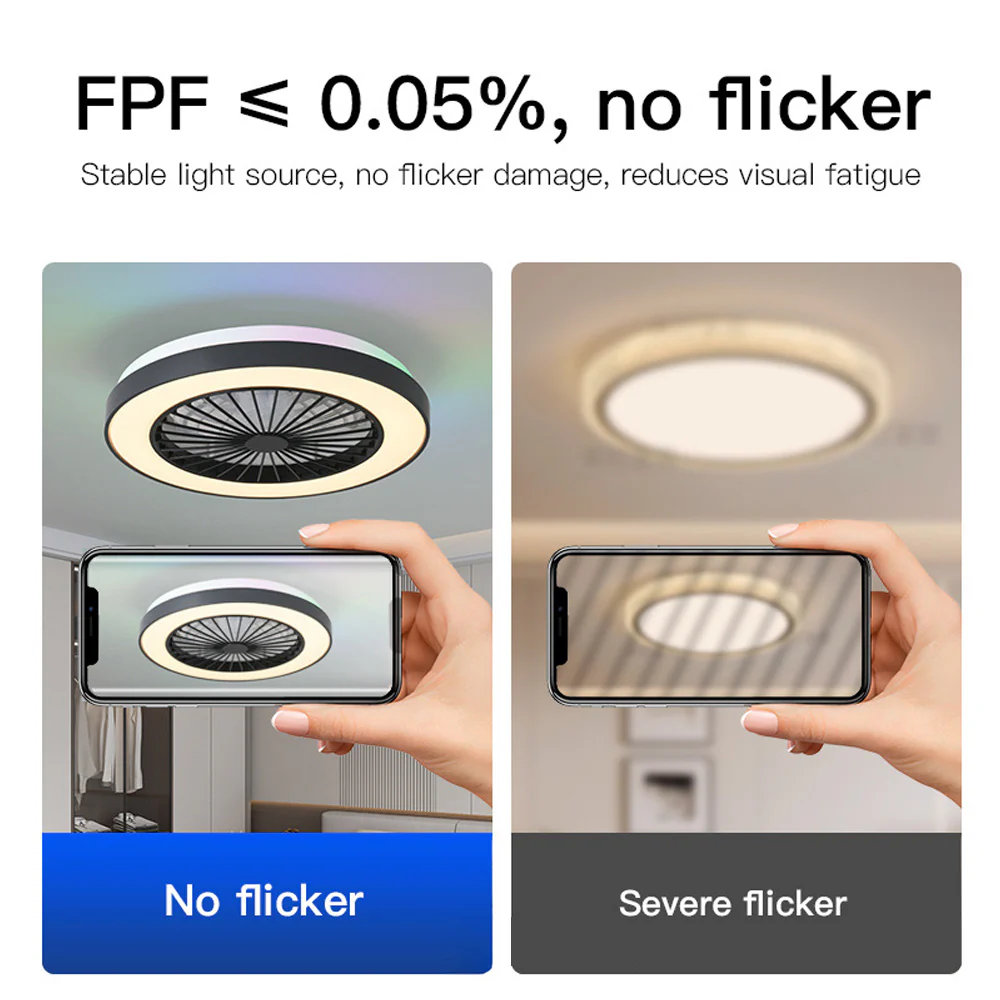 Modern LED 6-Speed Adjustable Ceiling Fan Light, Dimmable - Image 5