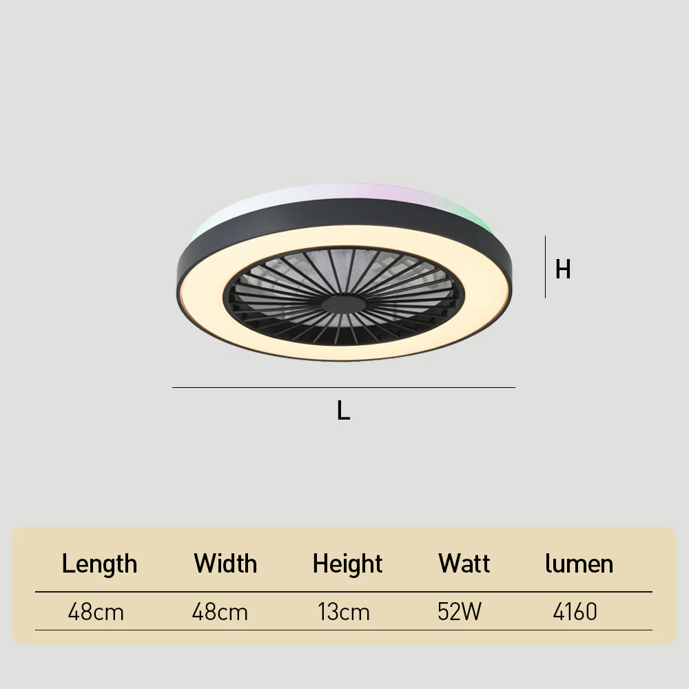 Modern LED 6-Speed Adjustable Ceiling Fan Light, Dimmable - Image 7