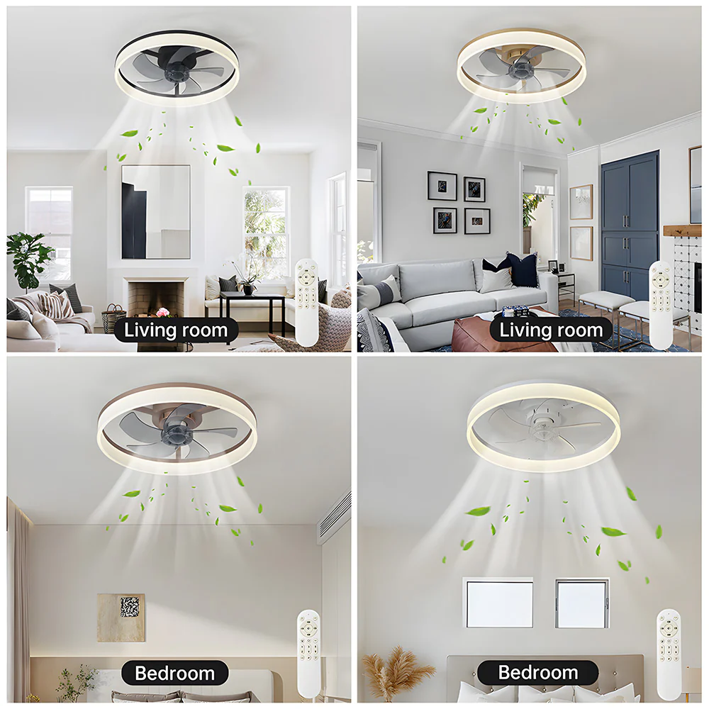 Modern LED Ceiling Fan with Light Remote Control Ceiling Fan for Living Room Dining Room - Image 5