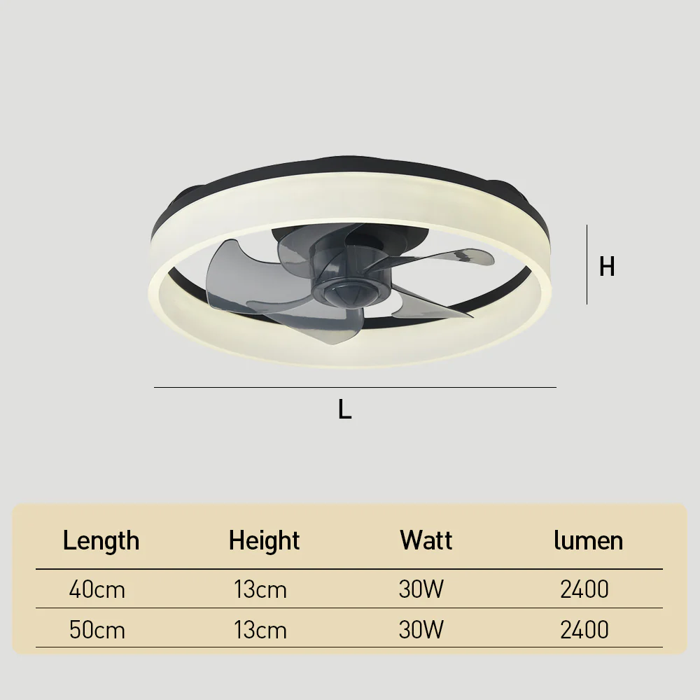 Modern LED Ceiling Fan with Light Remote Control Ceiling Fan for Living Room Dining Room - Image 9