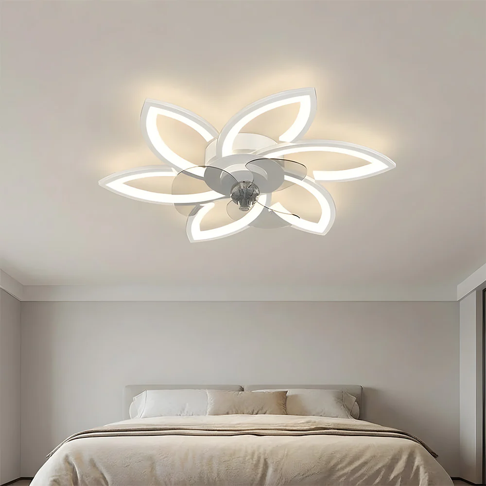 Modern Low Profile Flush Ceiling Fan with Lights, Dimmable, 6-Speed - Image 13