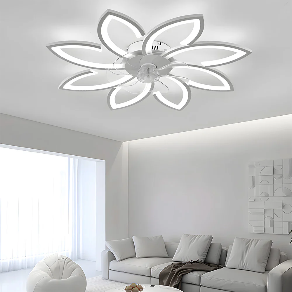 Modern Low Profile Flush Ceiling Fan with Lights, Dimmable, 6-Speed - Image 15