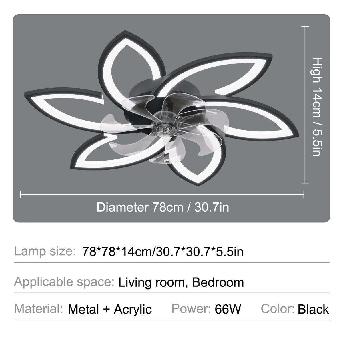 Modern Low Profile Flush Ceiling Fan with Lights, Dimmable, 6-Speed - Image 7