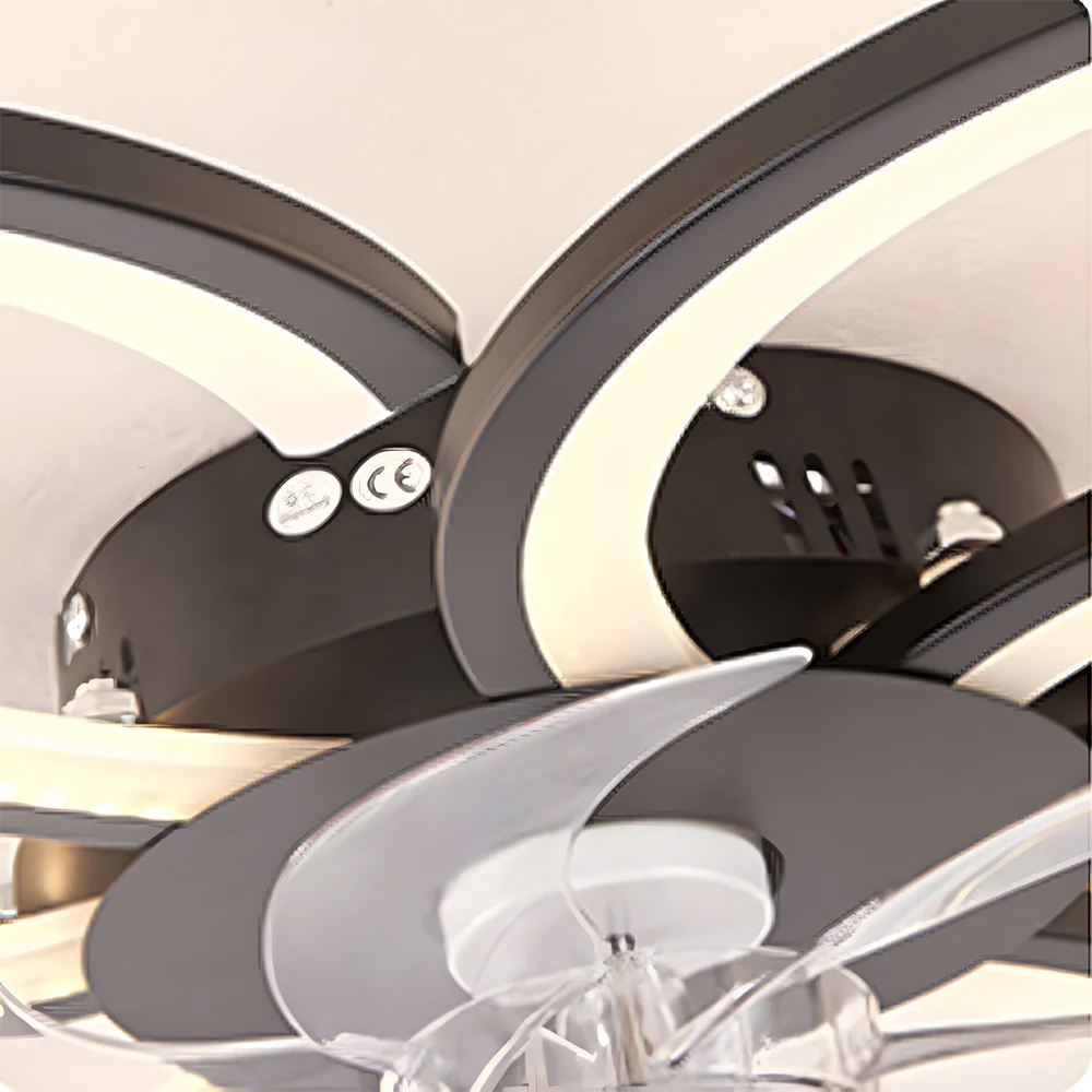 Modern Low Profile Flush Ceiling Fan with Lights, Dimmable, 6-Speed - Image 9