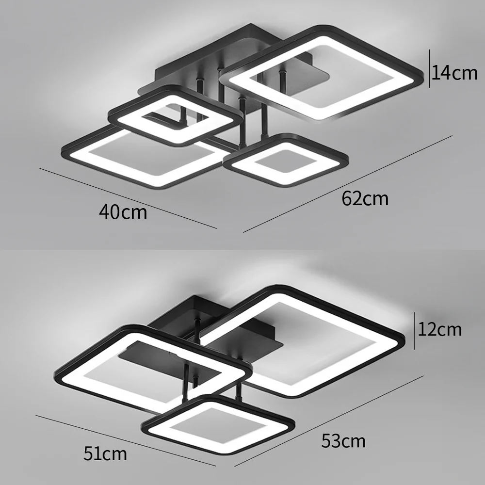 Modern LED Ceiling Light, Black Acrylic Ceiling Lamp for Living Room - Image 10