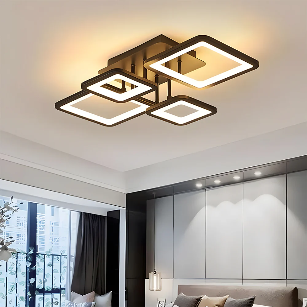 Modern LED Ceiling Light, Black Acrylic Ceiling Lamp for Living Room - Image 4