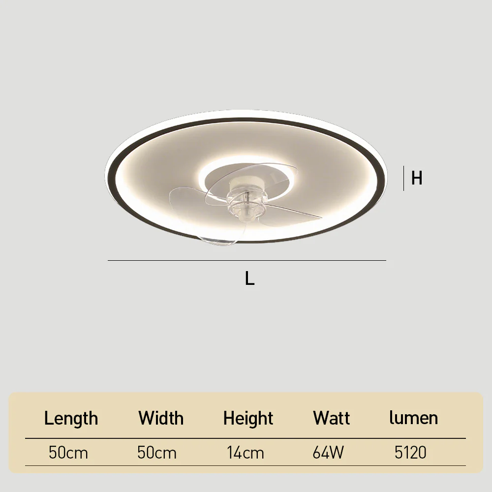 Modern LED Dimmable Ceiling Light Fan With Remote Light 6-Speed Adjustable Wind Speed - Image 6