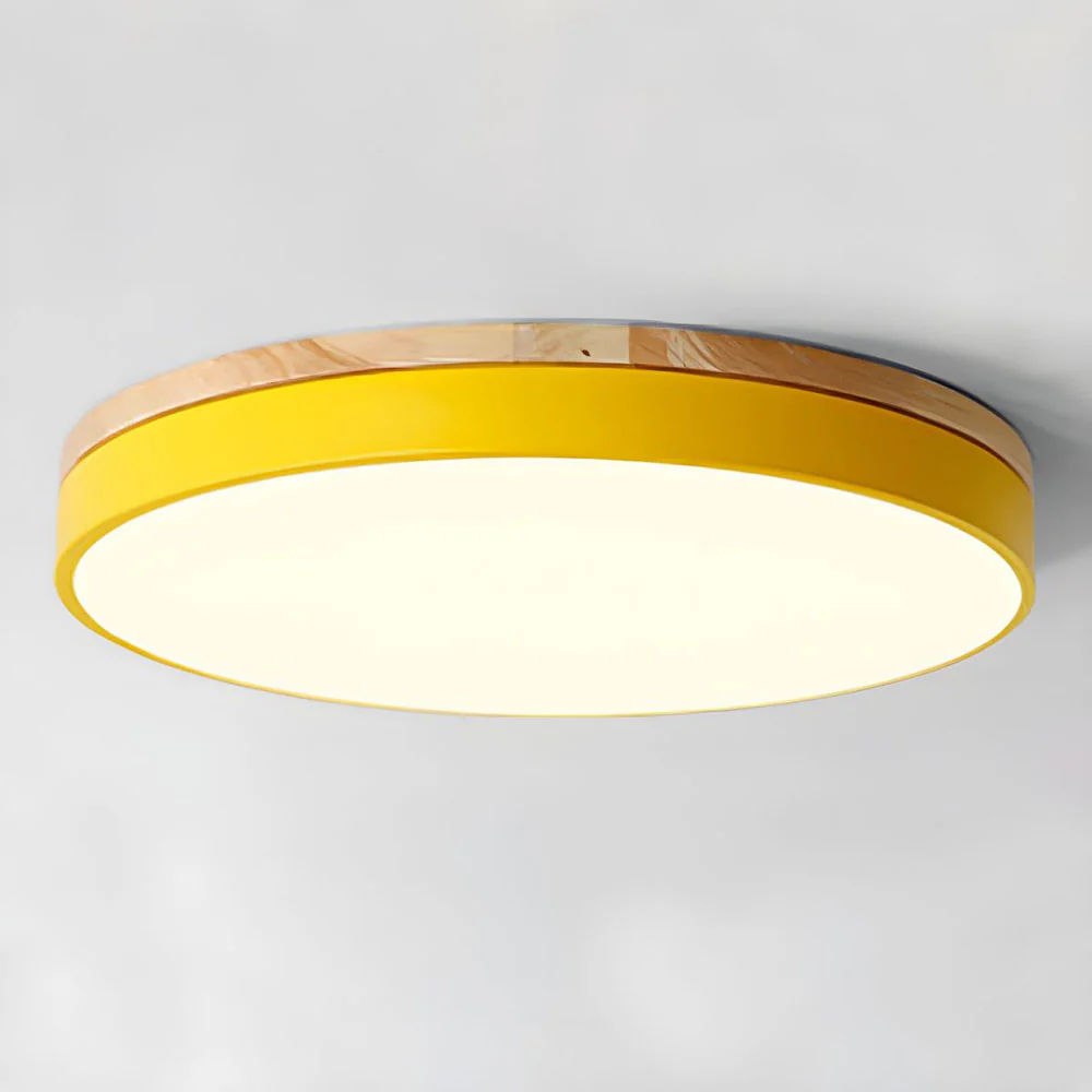 Wooden Round Shape Flush Ceiling Lights For Living Room - Image 21
