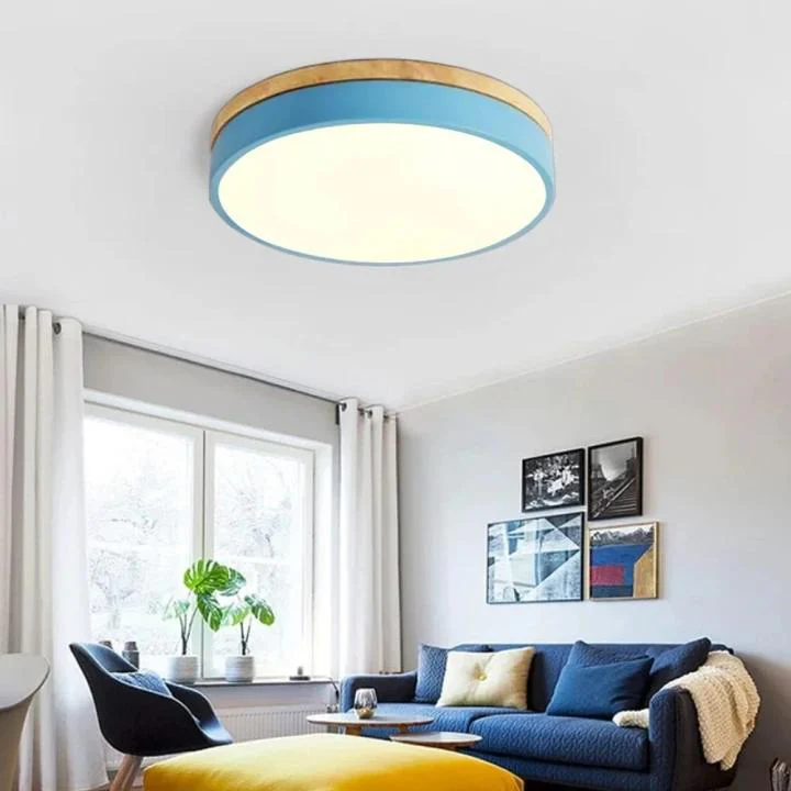 Wooden Round Shape Flush Ceiling Lights For Living Room - Image 26