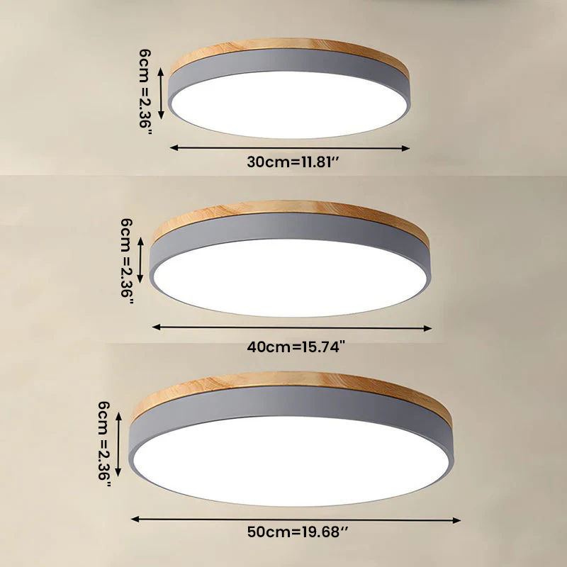 Wooden Round Shape Flush Ceiling Lights For Living Room - Image 11