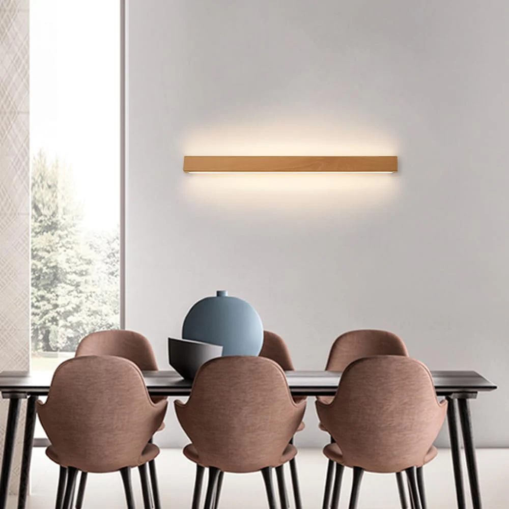 Modern Long Strip Wood LED Wall Lamp - Image 3