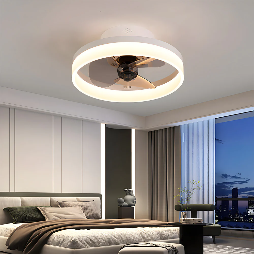Modern Low Profile Ceiling Fan with Light 6 Speeds Reversible DC Motor Fan Light - Image 6
