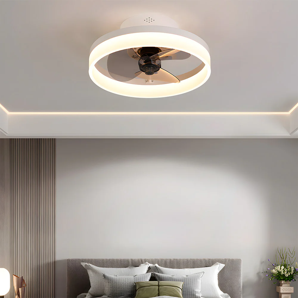 Modern Low Profile Ceiling Fan with Light 6 Speeds Reversible DC Motor Fan Light - Image 7