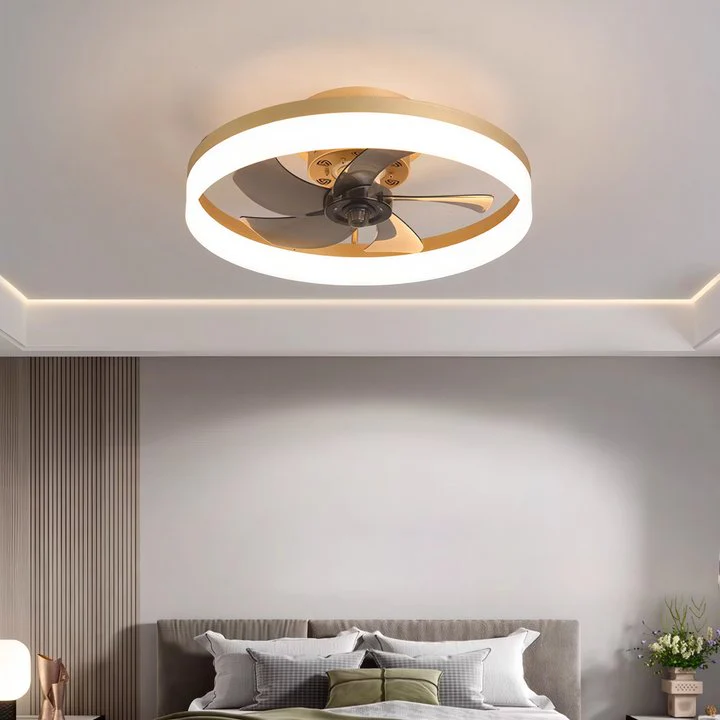 Modern Low Profile Ceiling Fan with Light 6 Speeds Reversible DC Motor Fan Light - Image 8