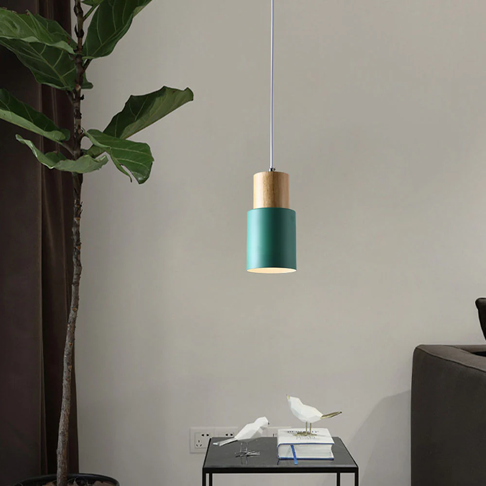 Modern Macaron Cylinder Iron Pendant Light - Image 13