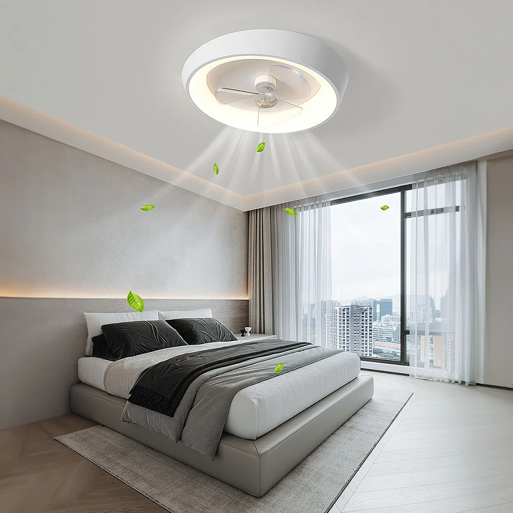 Modern Minimalism Iron White Design Ceiling Fan With Light - Image 3