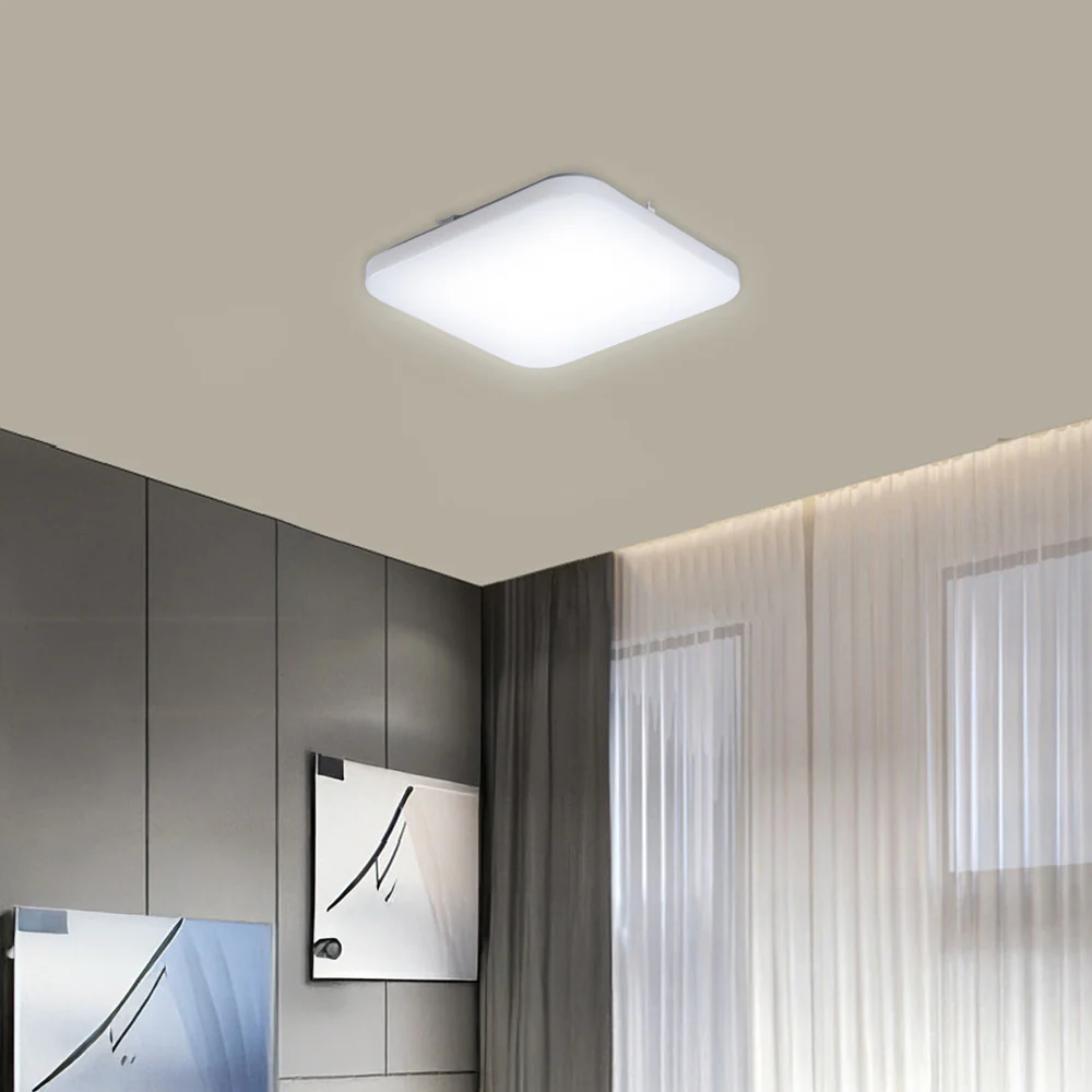 Modern Minimalist White Square Bedroom LED Ceiling Lights - Image 2