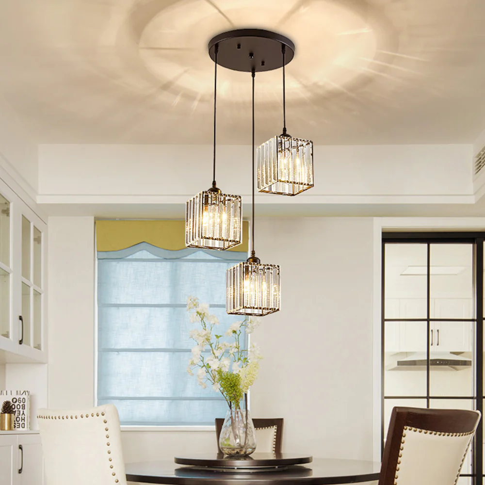 Modern Multi-Head Glass Kitchen Black Pendant Light - Image 20