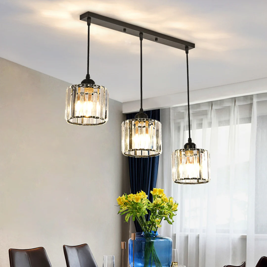 Modern Multi-Head Glass Kitchen Black Pendant Light - Image 30