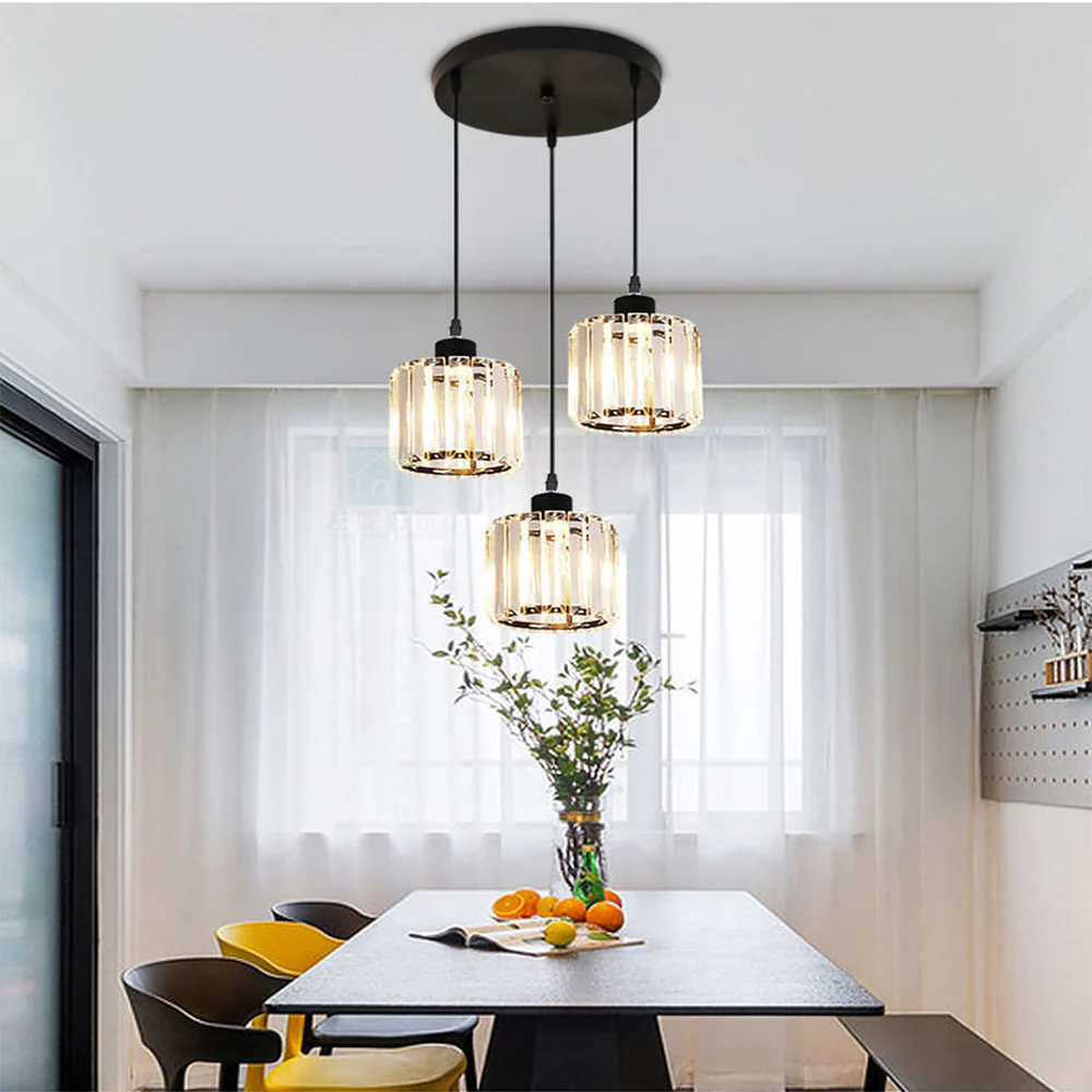 Modern Multi-Head Glass Kitchen Black Pendant Light - Image 33