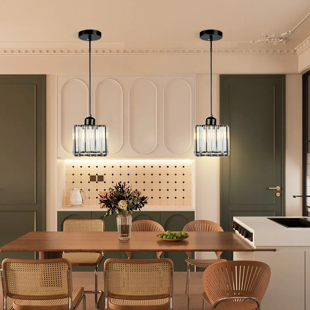 Modern Multi-Head Glass Kitchen Black Pendant Light - Image 4