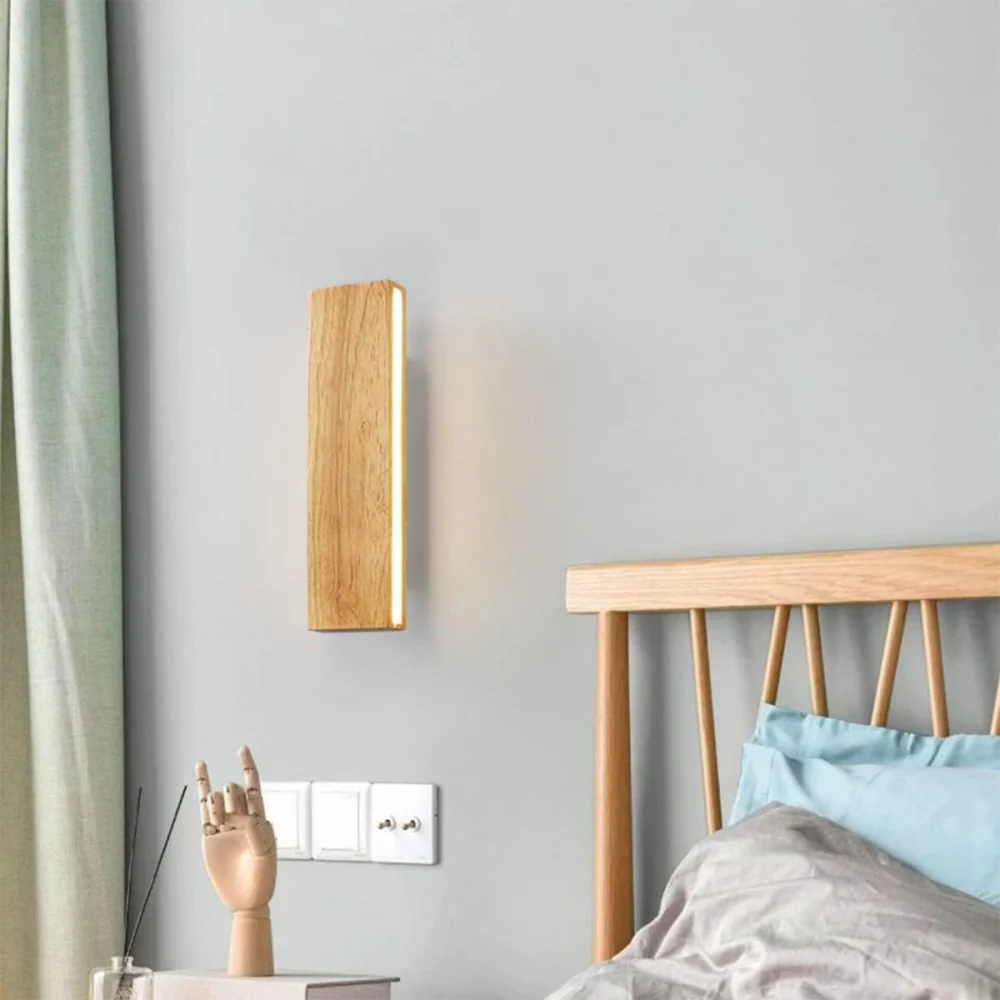 Modern Rotatable Wood Hallway LED Wall Lights - Image 2