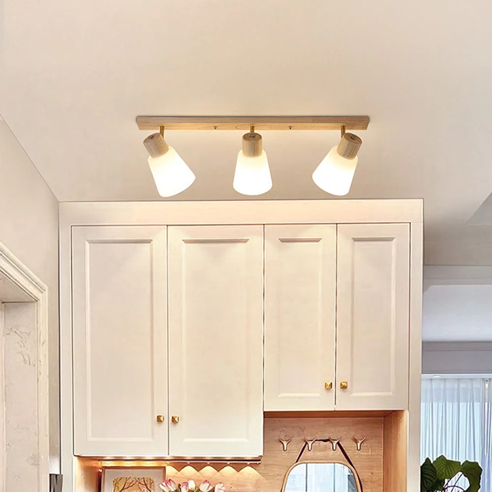 Modern Rotatable Wood Minimalism Decor Track Lighting For Hallway - Image 11