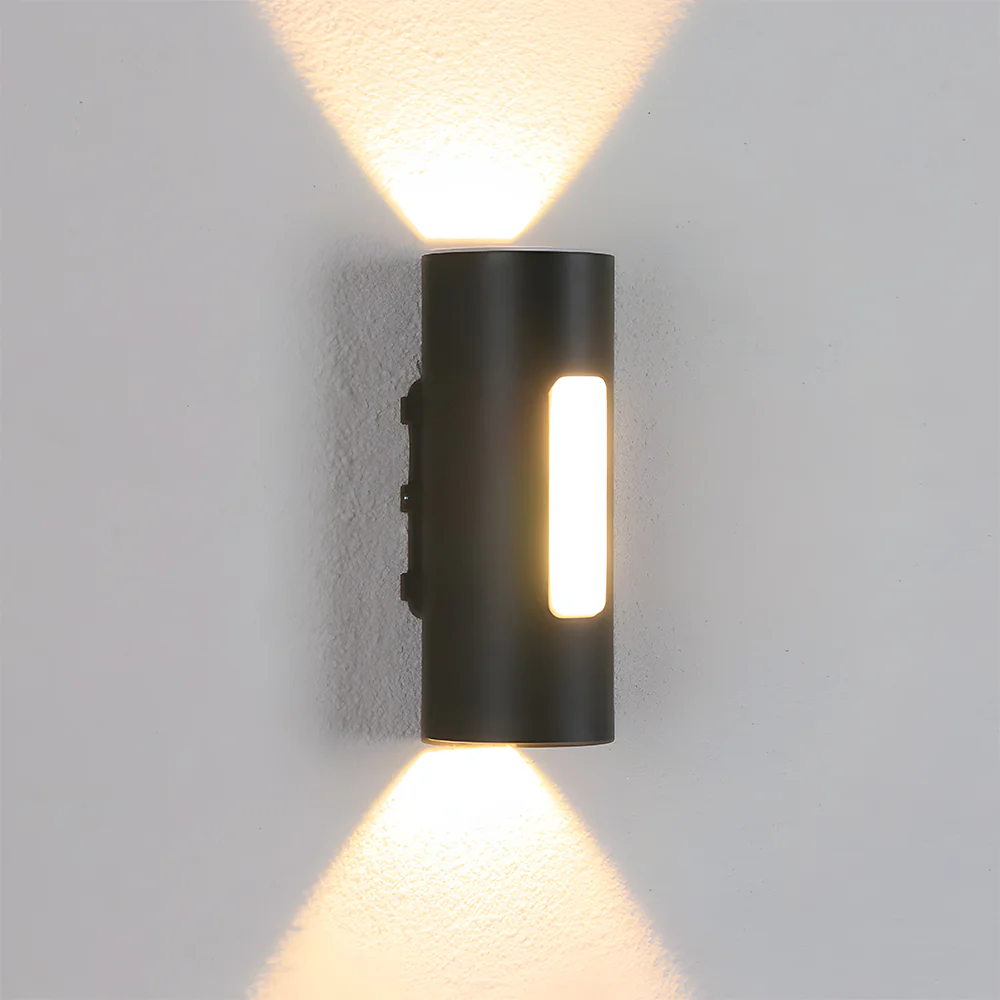 Modern Round IP65 Black LED Outdoor Wall Light in Black, Warm Light - Image 7
