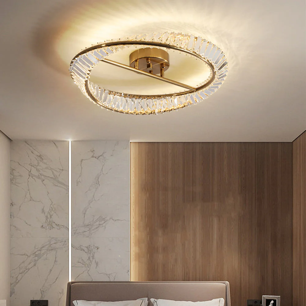 Modern Round LED Crystal Ceiling Lamp For Living Room - Image 8