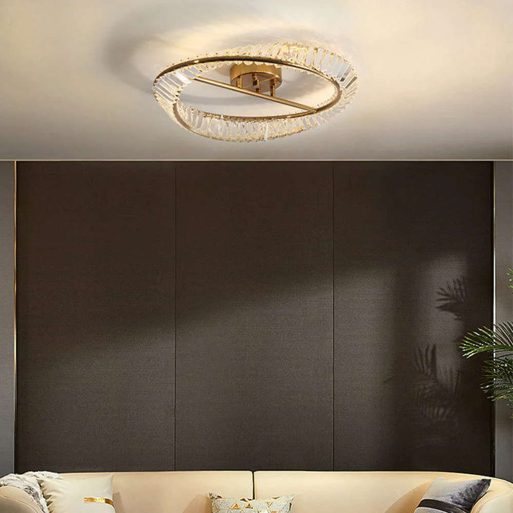 Modern Round LED Crystal Ceiling Lamp For Living Room - Image 9