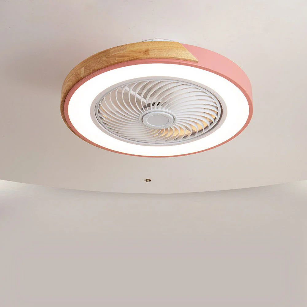 Modern Round Wood Ceiling Fans With LED Lights - Image 23