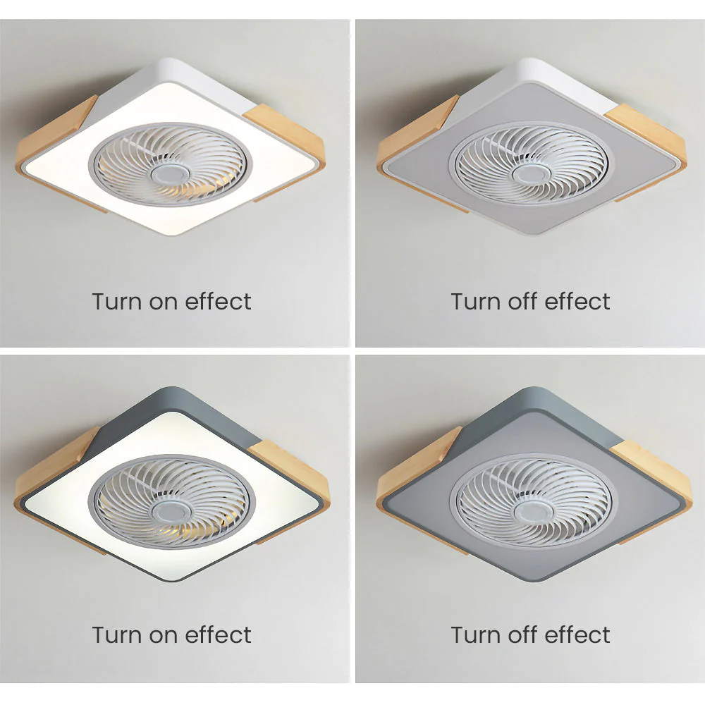 Modern Round Wood Ceiling Fans With LED Lights - Image 35