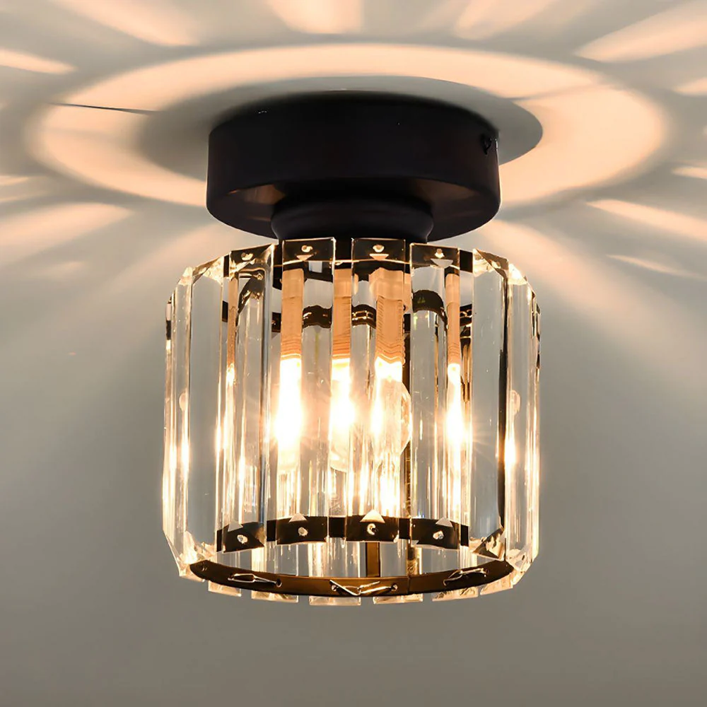 Modern Simplicity Clear Striped Glass Shade Ceiling Light - Image 17