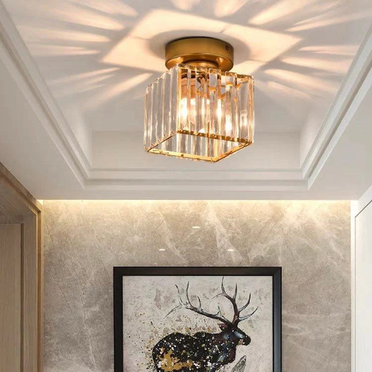 Modern Simplicity Clear Striped Glass Shade Ceiling Light - Image 22