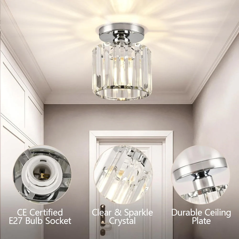 Modern Simplicity Clear Striped Glass Shade Ceiling Light - Image 33